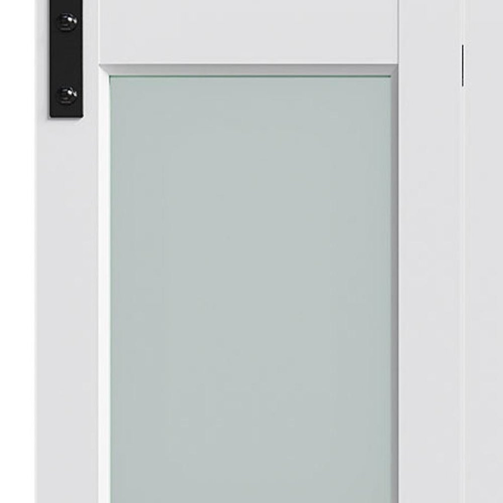 Set Of Two 84" X 30" White Glass Bi-Fold Door — view 2