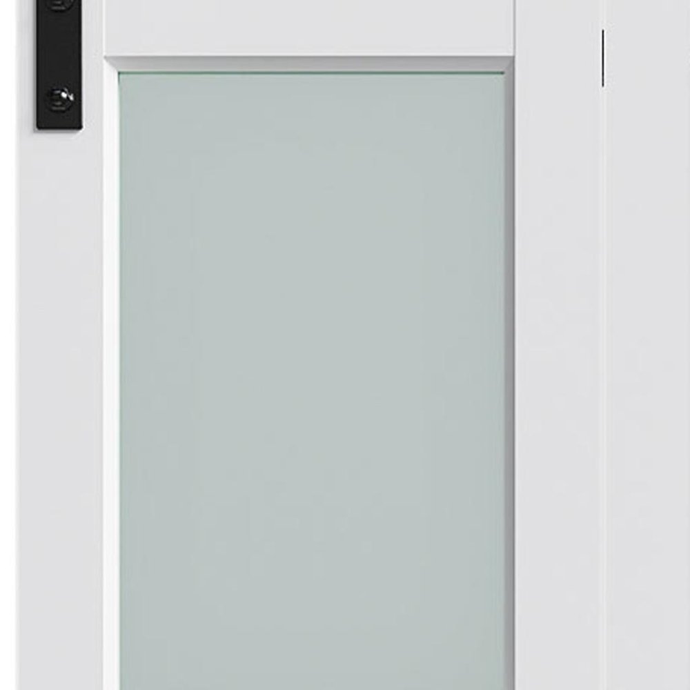 Set Of Two 84" X 32" White Glass Bi-Fold Door — view 2
