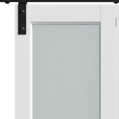 Set Of Two 84" X 40" White Glass Bi-Fold Door