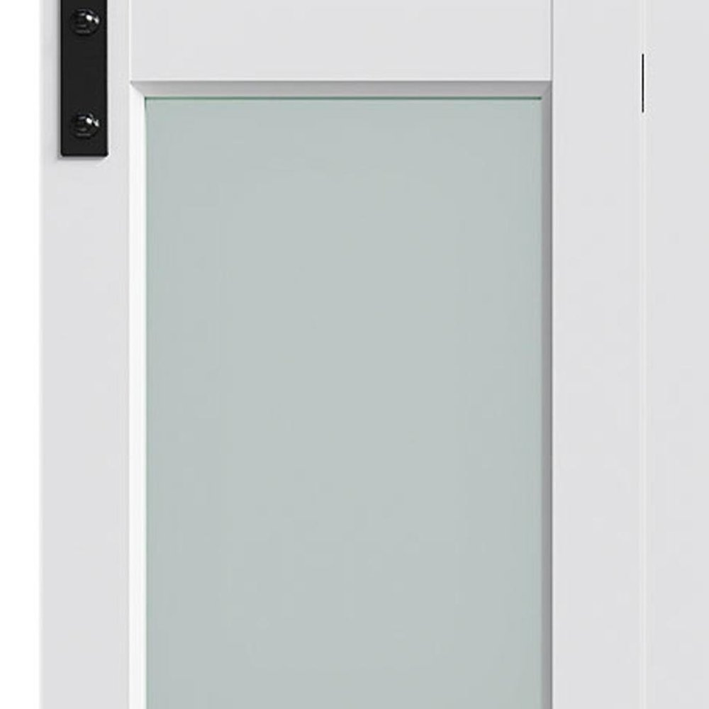 Set Of Two 84" X 48" White Glass Bi-Fold Door — view 2