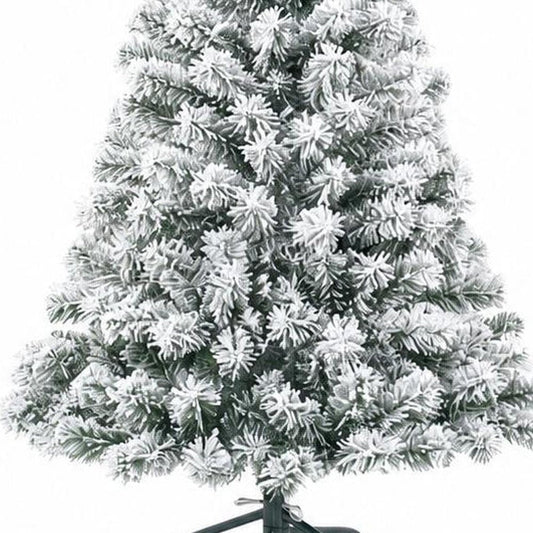 4' White Full Flocked Fir Christmas Tree With Decorations