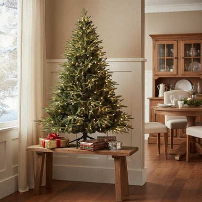 6.5' Pre Lit Full Pine Christmas Tree With Decorations HomeRoots
