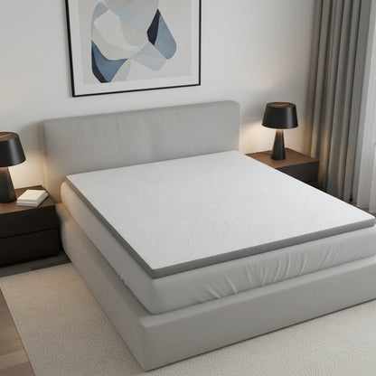 White Gel Memory Foam Cooling Water Resistant Queen Mattress Topper HomeRoots