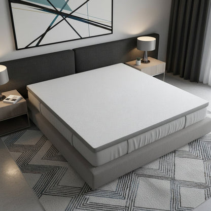 White Gel Memory Foam Cooling Water Resistant Queen Mattress Topper HomeRoots