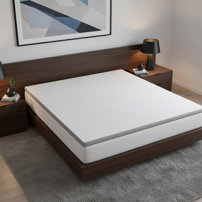 White Gel Memory Foam Cooling Water Resistant Queen Mattress Topper HomeRoots