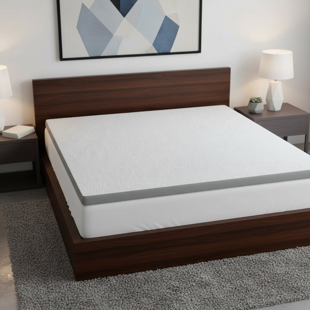 White Gel Memory Foam Cooling Water Resistant Queen Mattress Topper HomeRoots