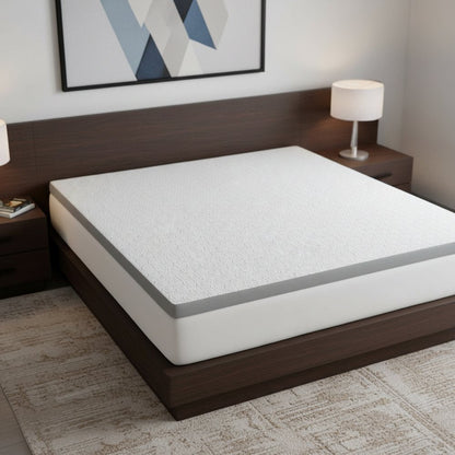 White Gel Memory Foam Cooling Water Resistant Queen Mattress Topper HomeRoots