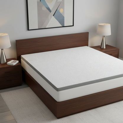 White Gel Memory Foam Cooling Water Resistant Queen Mattress Topper HomeRoots