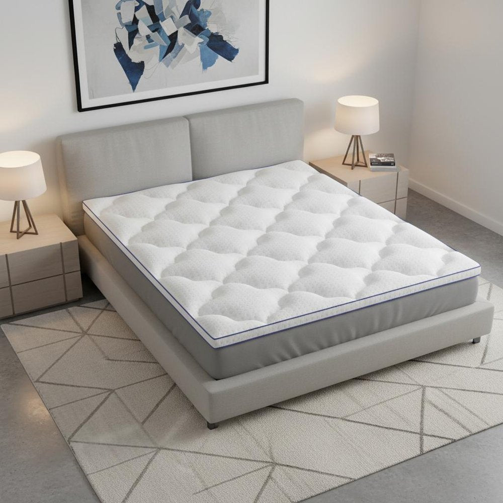 2" White Cotton Queen Mattress Topper HomeRoots