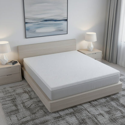 White Gel Memory Foam Cooling Water Resistant Queen Mattress Topper HomeRoots