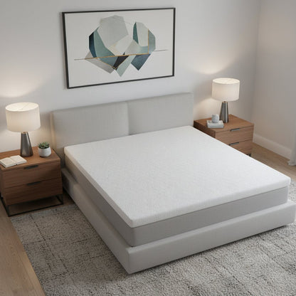 White Gel Memory Foam Cooling Water Resistant Queen Mattress Topper HomeRoots