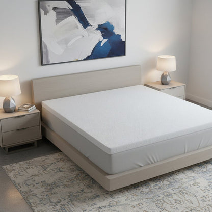 White Gel Memory Foam Cooling Water Resistant Queen Mattress Topper HomeRoots