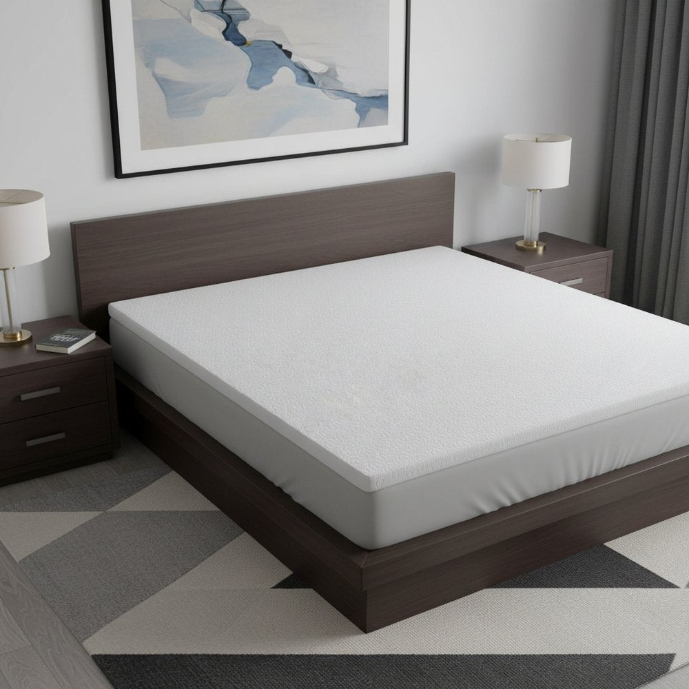 White Gel Memory Foam Cooling Water Resistant Queen Mattress Topper HomeRoots