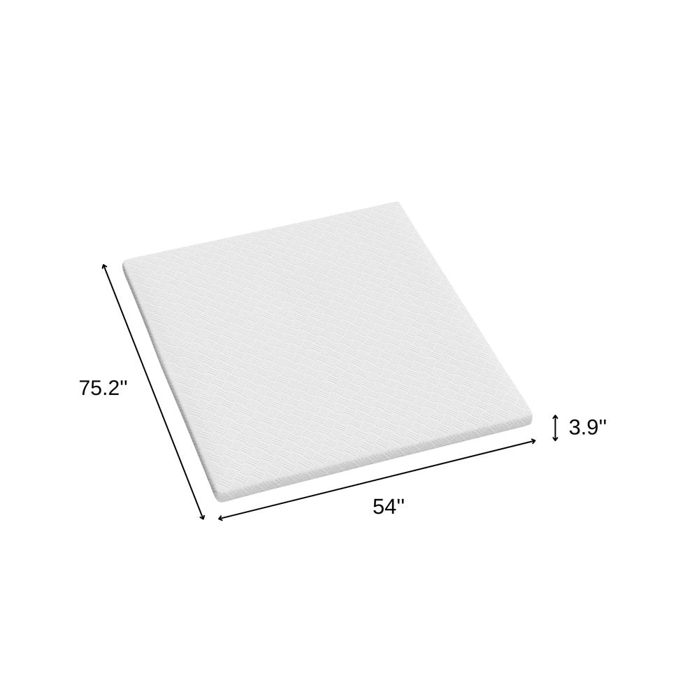 4" White Memory Foam Twin Mattress Topper HomeRoots
