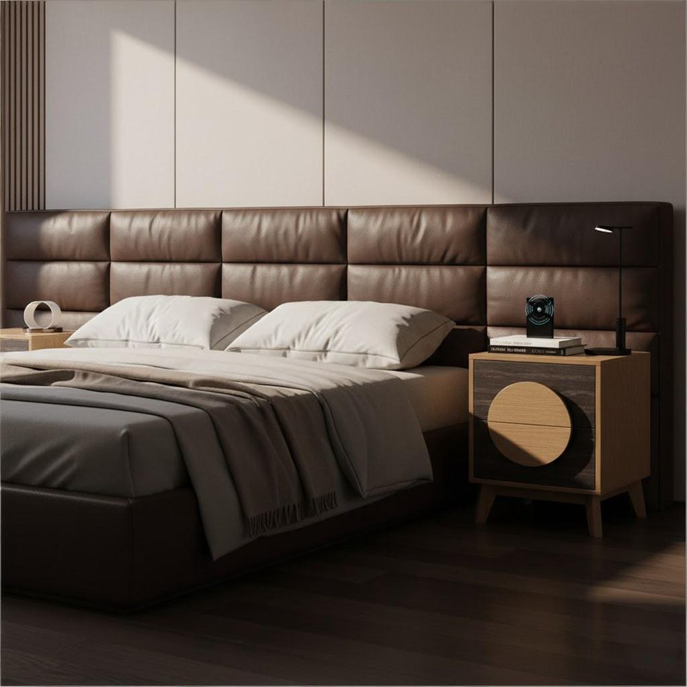 Set of Two 21" Oak And Dark Brown Solid Wood Square Two Drawer Nightstands HomeRoots