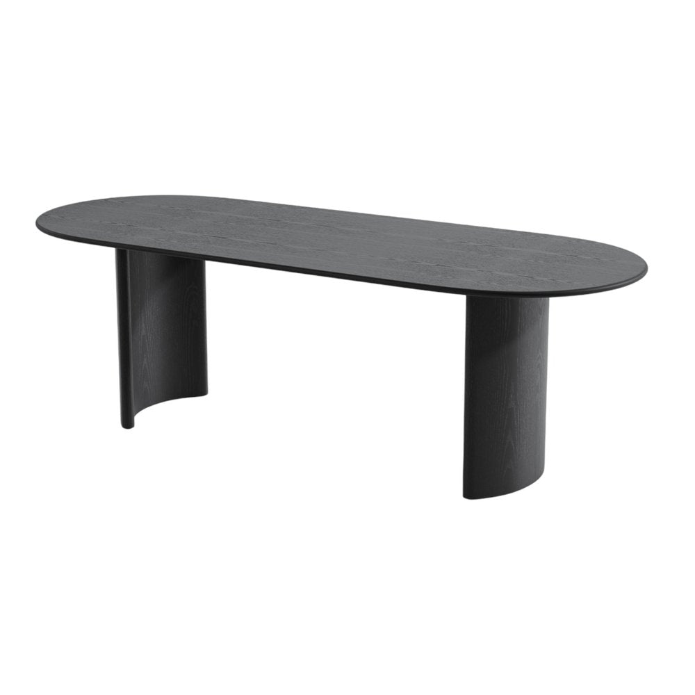 79" Black Solid Wood Double Pedestal Base Oval Dining Table HomeRoots