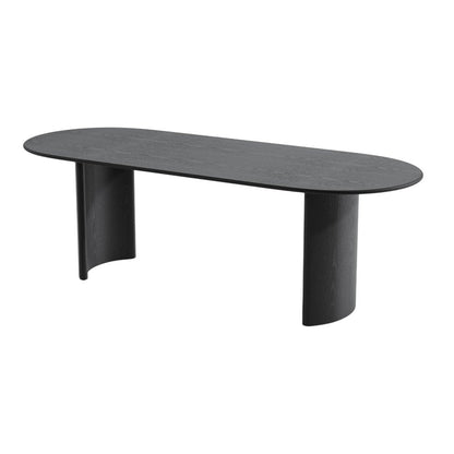 79" Black Solid Wood Double Pedestal Base Oval Dining Table HomeRoots