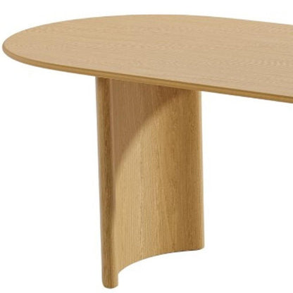 79" Natural Solid Wood Double Pedestal Base Oval Dining Table HomeRoots
