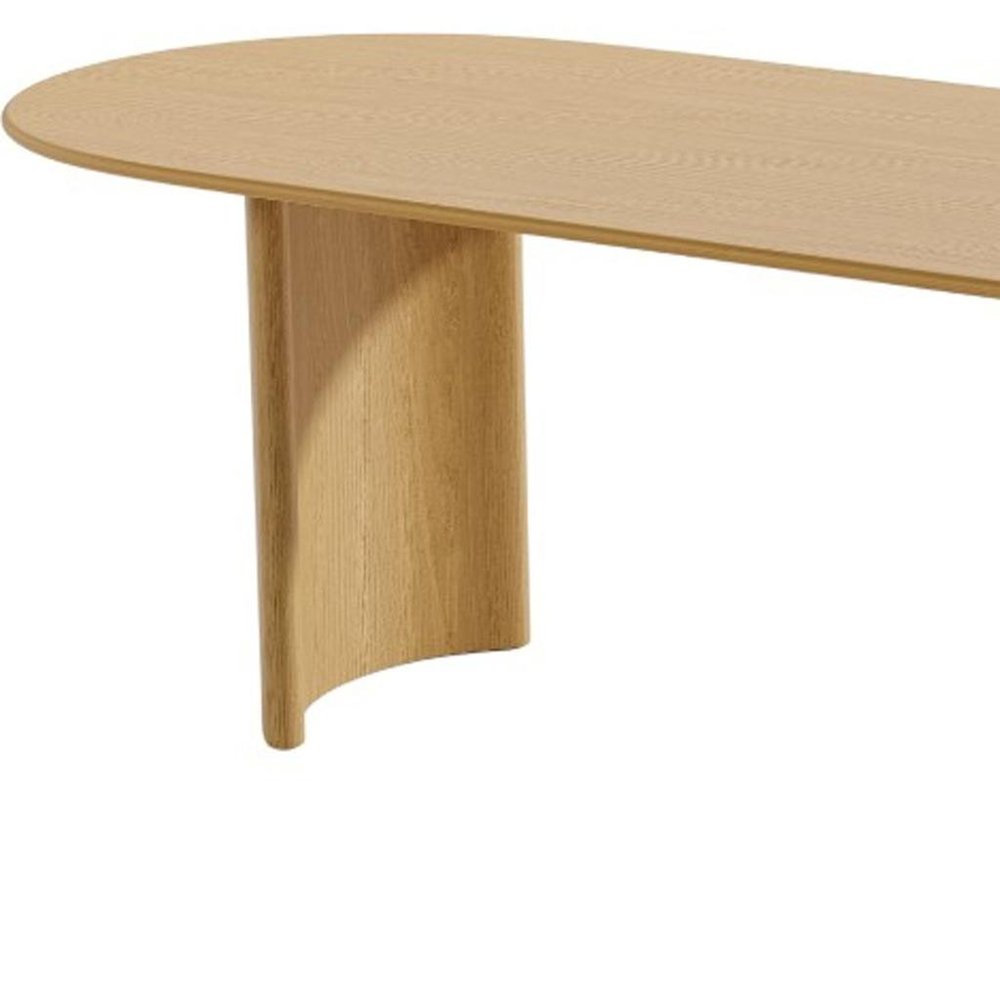 79" Natural Solid Wood Double Pedestal Base Oval Dining Table HomeRoots