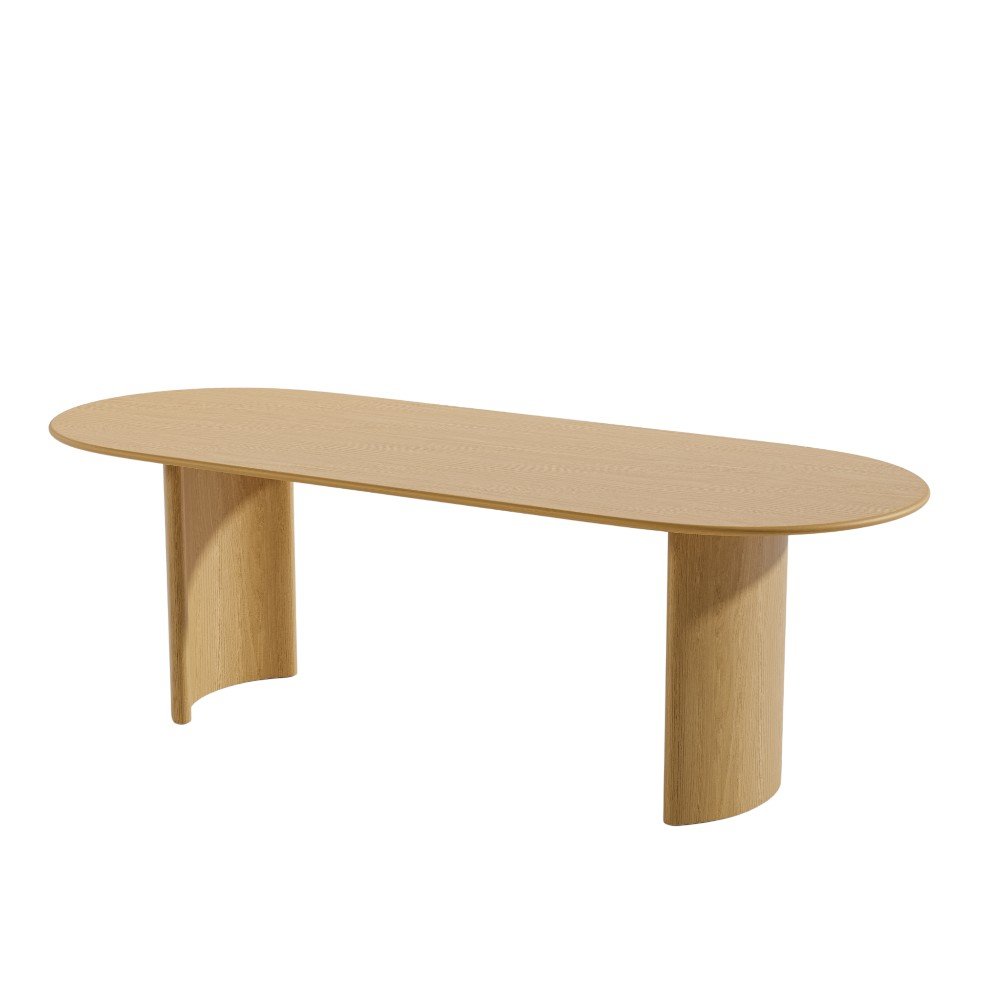 79" Natural Solid Wood Double Pedestal Base Oval Dining Table HomeRoots