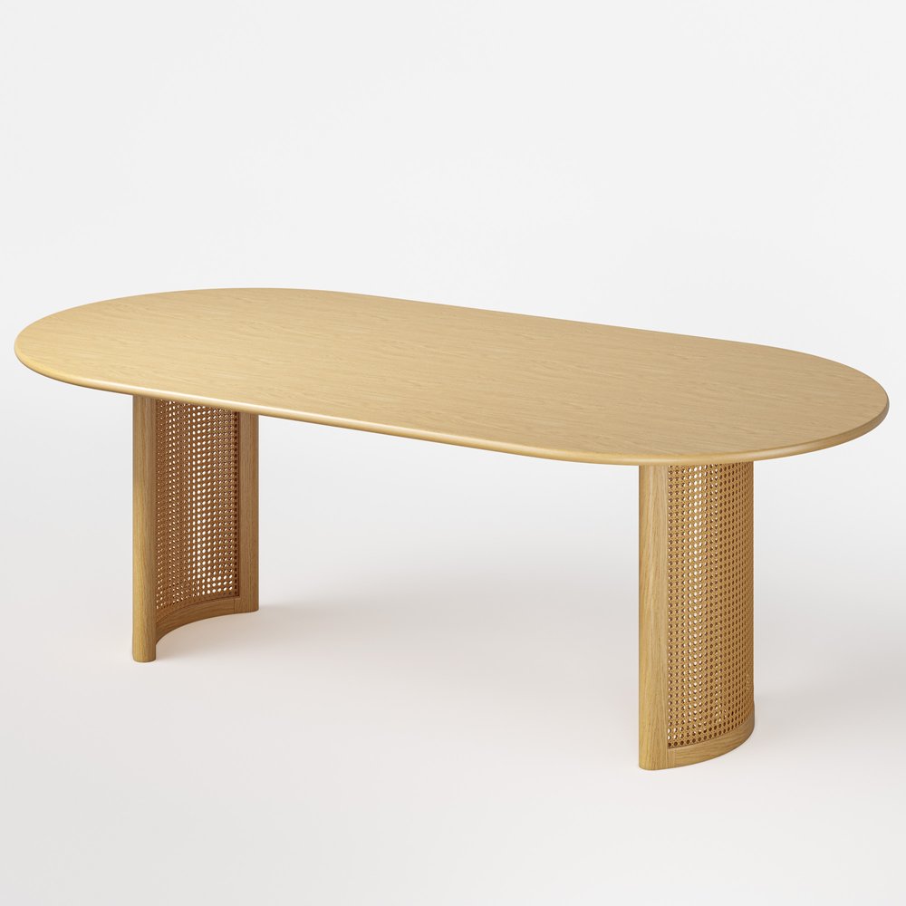 79" Natural Solid Wood Double Pedestal Base Oval Dining Table HomeRoots