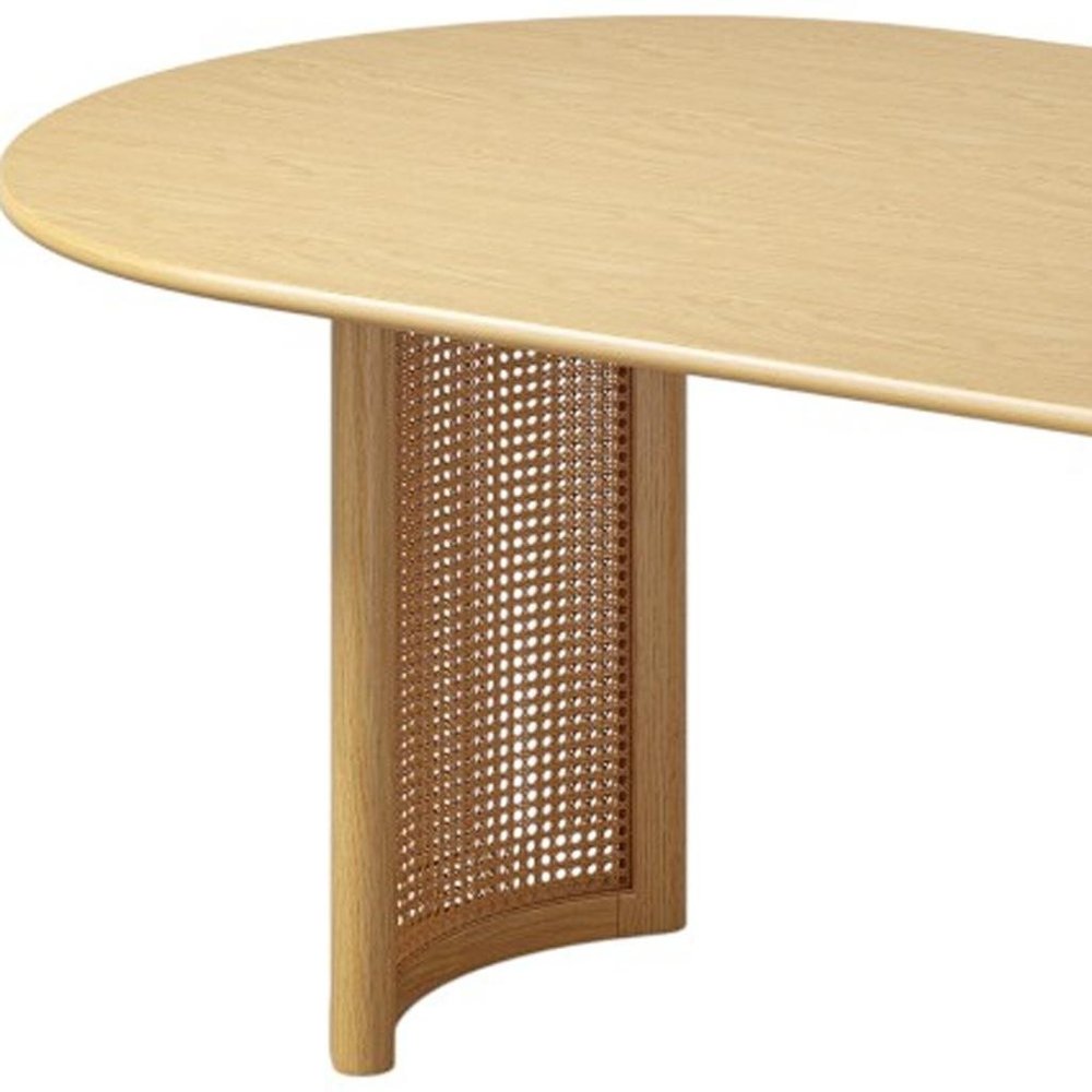 79" Natural Solid Wood Double Pedestal Base Oval Dining Table HomeRoots
