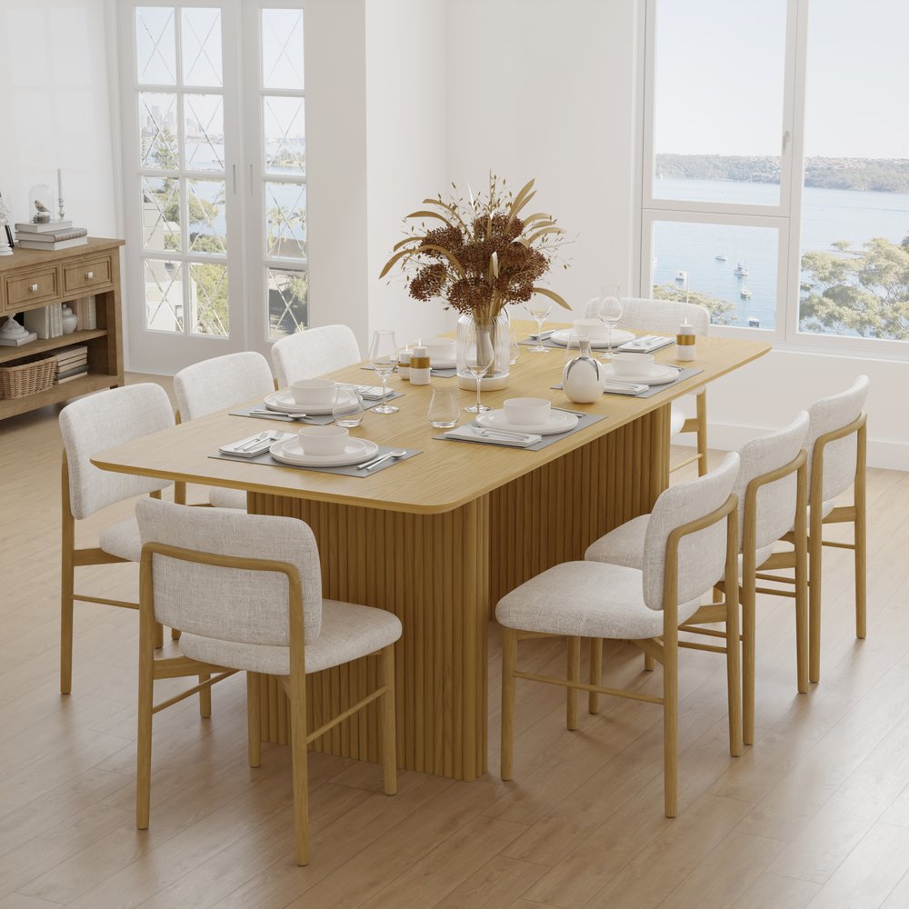 79" Natural Solid Wood Double Pedestal Base Dining Table HomeRoots