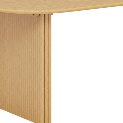 79" Natural Solid Wood Double Pedestal Base Oval Dining Table HomeRoots