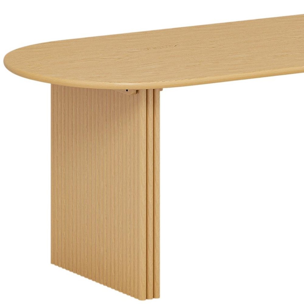79" Natural Solid Wood Double Pedestal Base Oval Dining Table HomeRoots