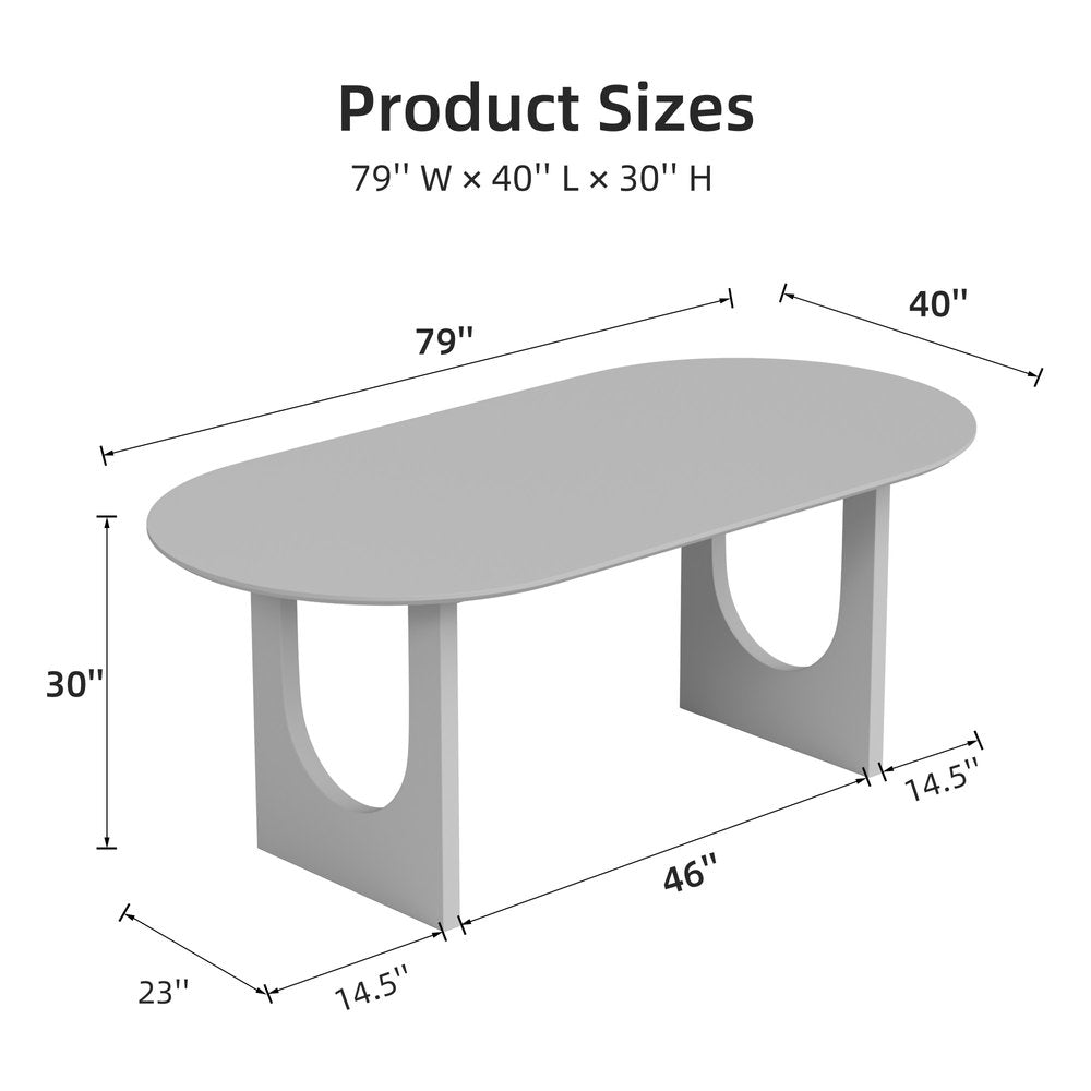 79" Walnut Solid Wood Geo Double Pedestal Base Oval Dining Table HomeRoots