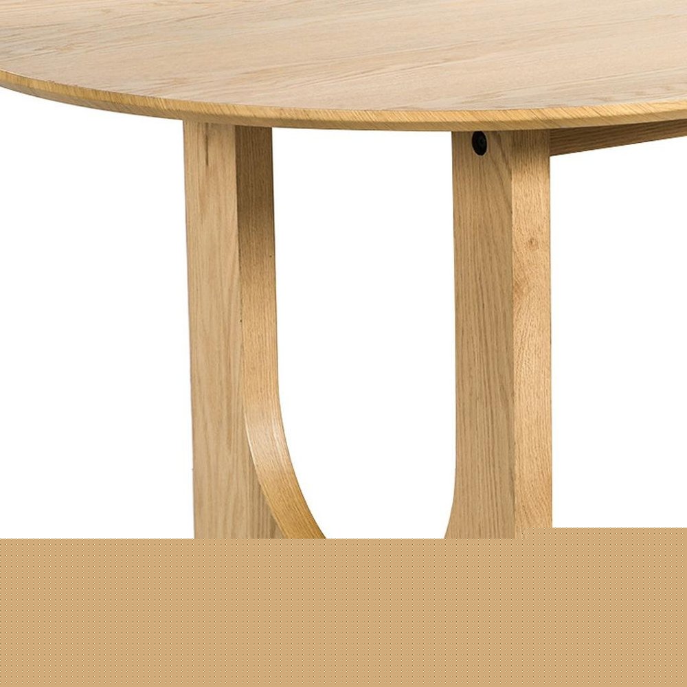 79" Natural Solid Wood Double Pedestal Base Oval Dining Table HomeRoots