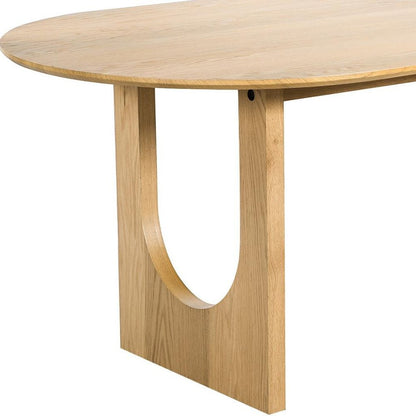 79" Natural Solid Wood Double Pedestal Base Oval Dining Table HomeRoots