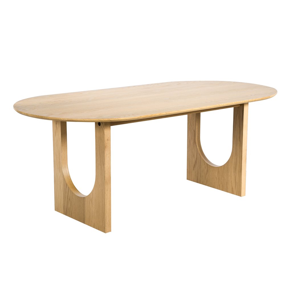 79" Natural Solid Wood Double Pedestal Base Oval Dining Table HomeRoots