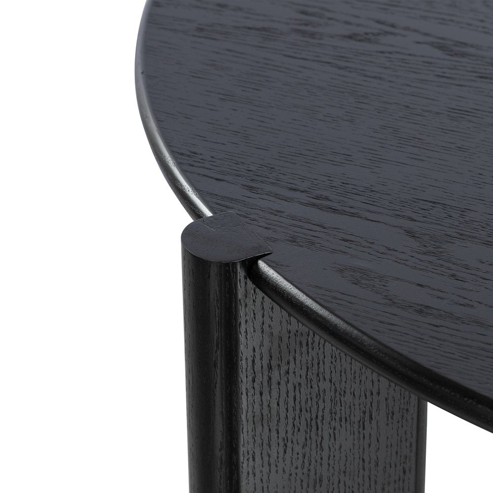 42" Black Solid Wood Three Leg Base Round Top Dining Table HomeRoots