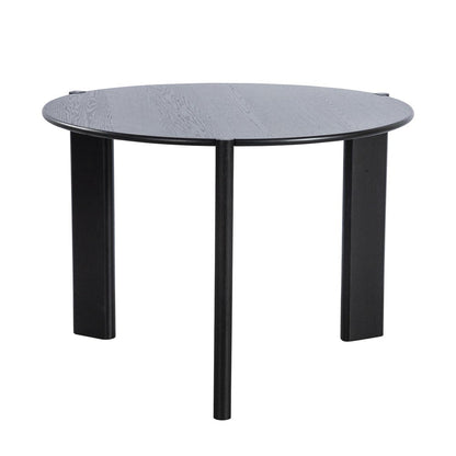 42" Black Solid Wood Three Leg Base Round Top Dining Table HomeRoots