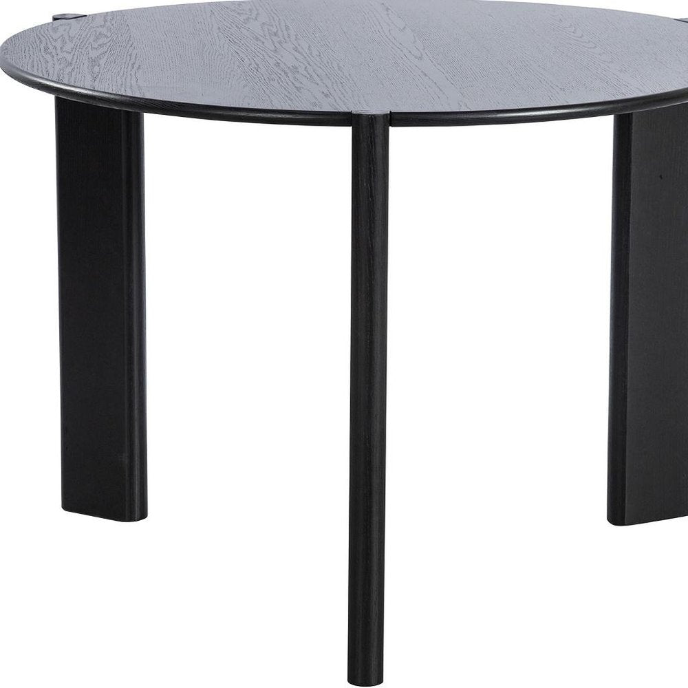 42" Black Solid Wood Three Leg Base Round Top Dining Table HomeRoots