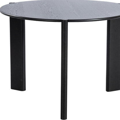 42" Black Solid Wood Three Leg Base Round Top Dining Table HomeRoots
