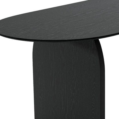 79" Black Solid Wood Double Pedestal Base Oval Dining Table HomeRoots