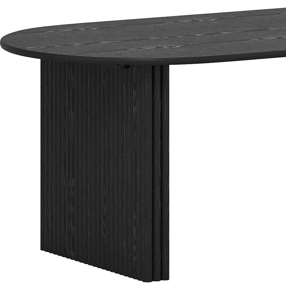 67" Black Solid Wood Double Pedestal Base Oval Dining Table HomeRoots