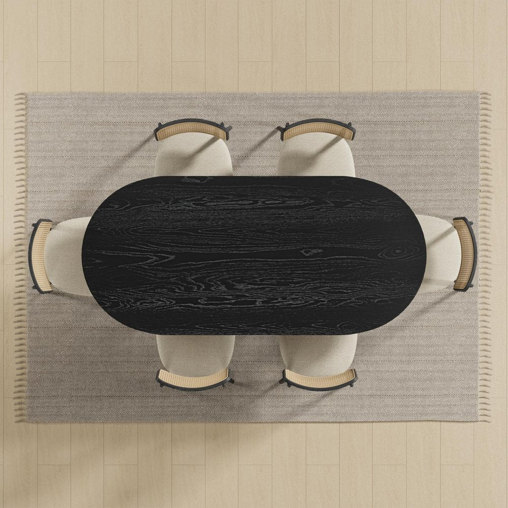 67" Black Solid Wood Double Pedestal Base Oval Dining Table — view 1