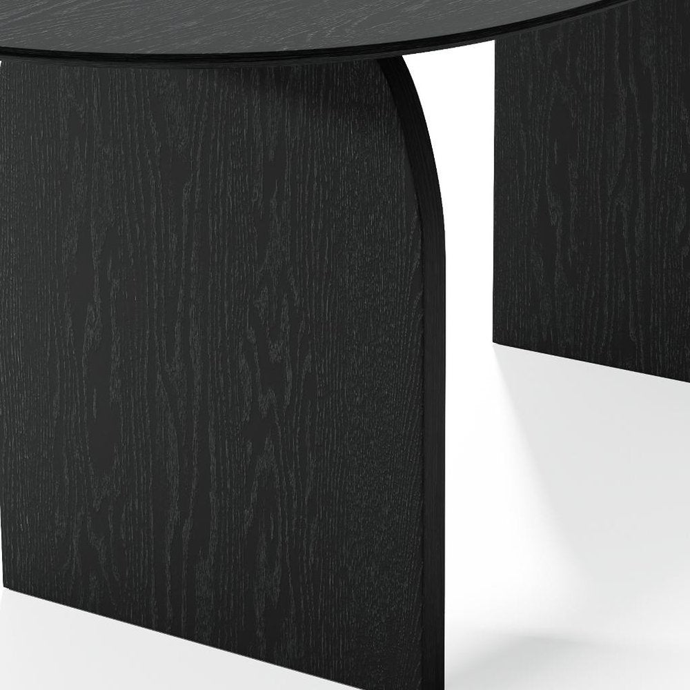 67" Black Solid Wood Double Pedestal Base Oval Dining Table — view 5