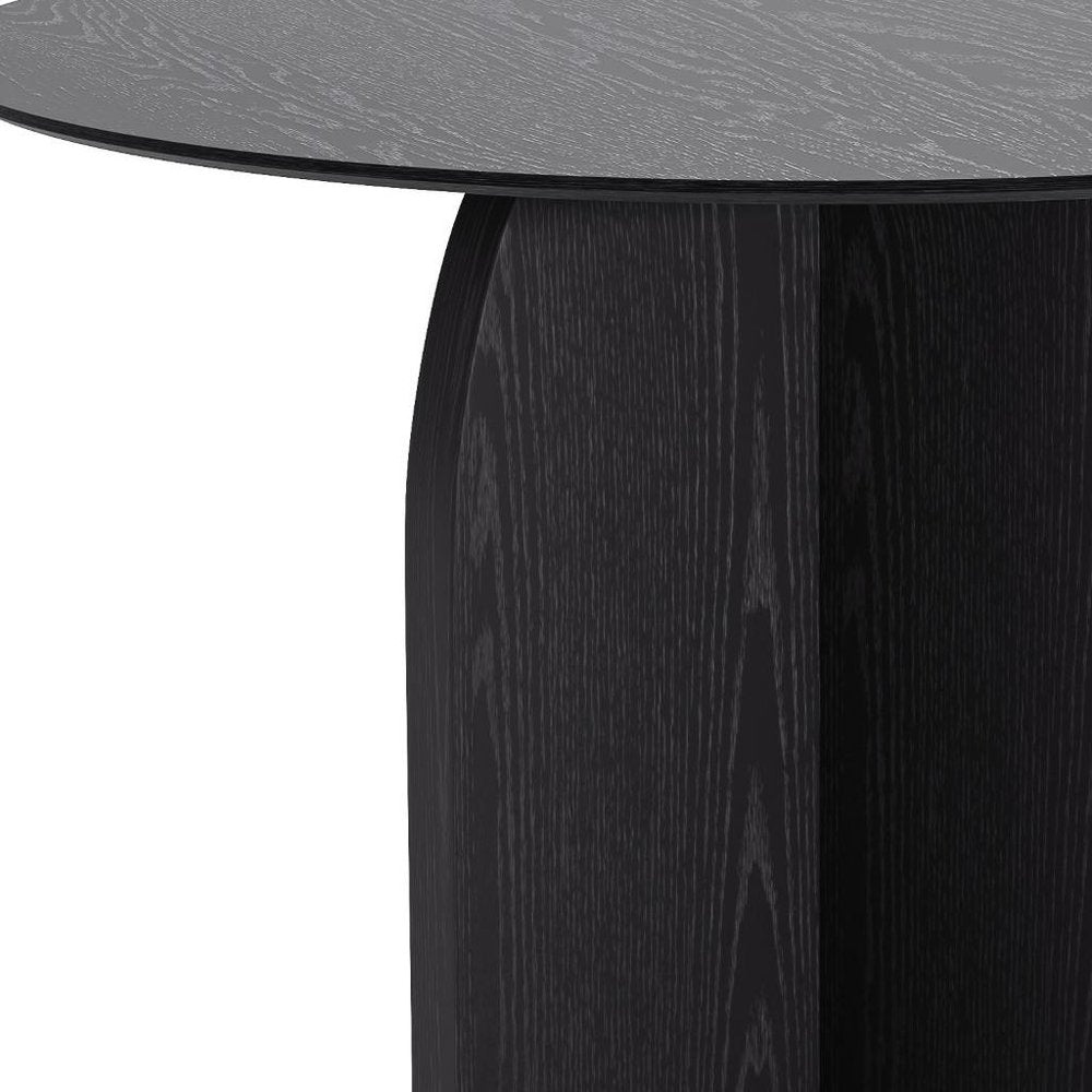 42" Black Solid Wood Pedestal Base Round Top Dining Table HomeRoots