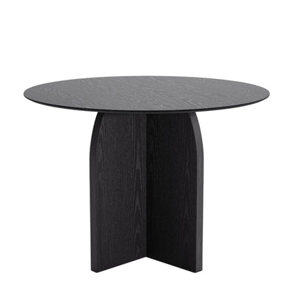 42" Black Solid Wood Pedestal Base Round Top Dining Table HomeRoots