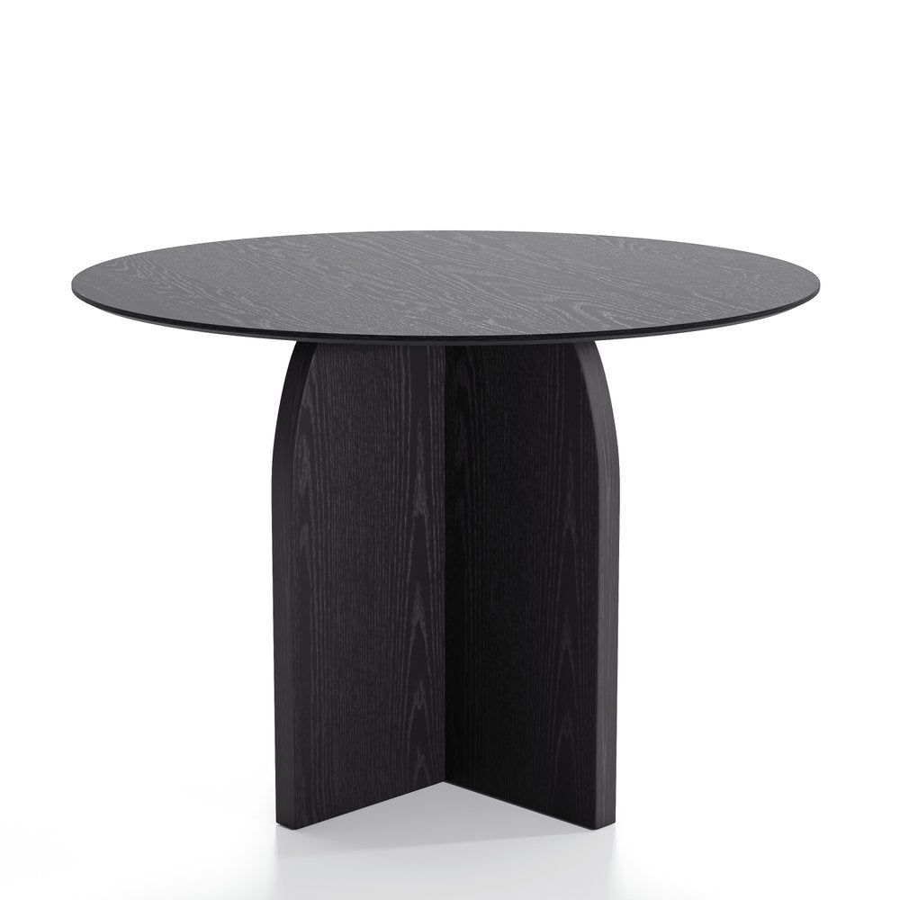42" Black Solid Wood Pedestal Base Round Top Dining Table HomeRoots