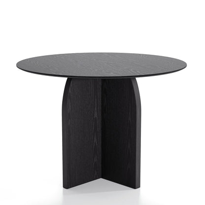 42" Black Solid Wood Pedestal Base Round Top Dining Table HomeRoots