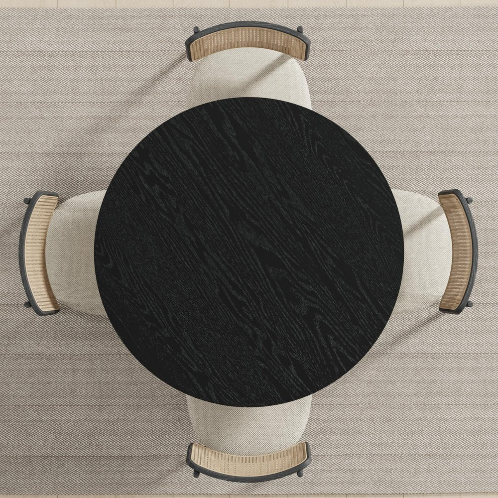 42" Black Solid Wood Pedestal Base Round Top Dining Table HomeRoots