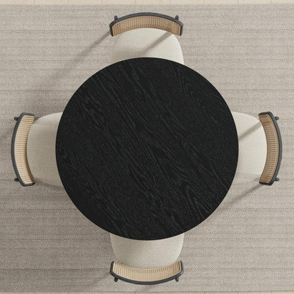 42" Black Solid Wood Pedestal Base Round Top Dining Table HomeRoots