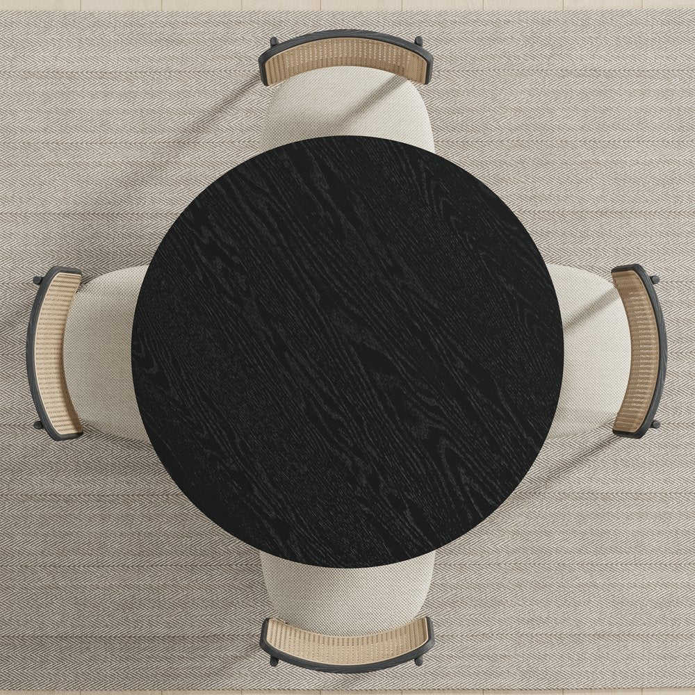 42" Black Solid Wood Pedestal Base Round Top Dining Table HomeRoots