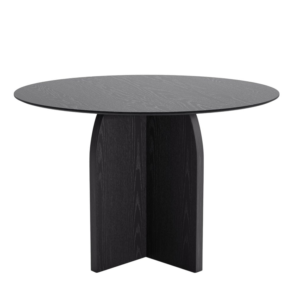 45" Black Solid Wood Pedestal Base Round Top Dining Table HomeRoots
