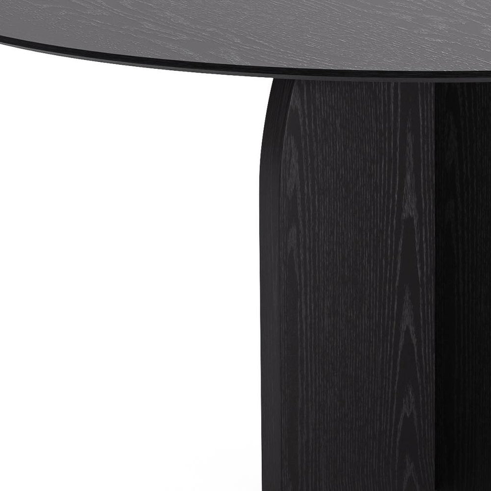 58" Black Solid Wood Pedestal Base Round Top Dining Table HomeRoots
